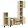 Set de muebles de baño 3 pzas madera contrachapada roble Sonoma de , Muebles de baño - Ref: Foro24-3282654, Precio: 184,97 €,...