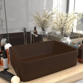 Matte dark brown ceramic luxury washbasin 41x30x12 cm by vidaXL, Sinks - Ref: Foro24-147050, Price: 49,40 €, Discount: %