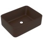 Lavabo de lujo cerámica marrón oscuro mate 41x30x12 cm de vidaXL, Lavabos - Ref: Foro24-147050, Precio: 61,87 €, Descuento: %