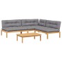 Set de sofás de palets de jardín y cojines 4 pzas madera acacia de , Sofás de exterior - Ref: Foro24-3209332, Precio: 615,83 ...