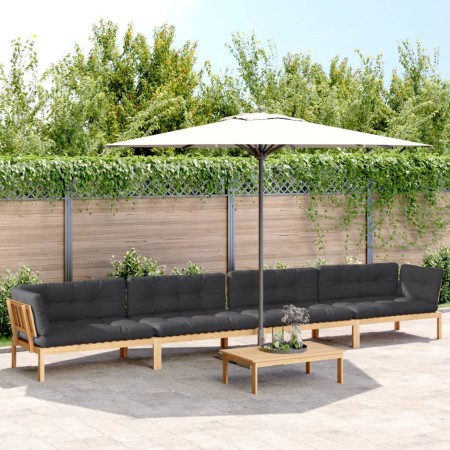Set de sofás de palets de jardín y cojines 5 pzas madera acacia de , Sofás de exterior - Ref: Foro24-3209379, Precio: 997,61 ...
