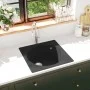 Kitchen sink with black granite overflow by vidaXL, Sinks - Ref: Foro24-147065, Price: 139,36 €, Discount: %