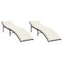 Tumbonas con cojines 2 unidades ratán sintético marrón de , Tumbonas - Ref: Foro24-3277302, Precio: 194,70 €, Descuento: %