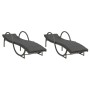 Tumbonas con cojines 2 unidades ratán sintético gris de , Tumbonas - Ref: Foro24-3277309, Precio: 281,06 €, Descuento: %