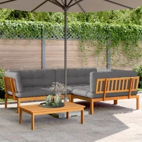 Set de sofás de palets de jardín y cojines 4 pzas madera acacia de , Sofás de exterior - Ref: Foro24-3209488, Precio: 772,72 ...