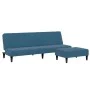 Zweiplätziges Schlafsofa mit blauem Samthocker. von , Sofas - Ref: Foro24-3258091, Preis: 307,57 €, Rabatt: %