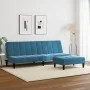 Zweiplätziges Schlafsofa mit blauem Samthocker. von , Sofas - Ref: Foro24-3258091, Preis: 307,57 €, Rabatt: %