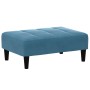 Sofá cama de 2 plazas con taburete terciopelo azul de , Sofás - Ref: Foro24-3258091, Precio: 295,93 €, Descuento: %