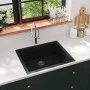 Kitchen sink with black granite overflow by vidaXL, Sinks - Ref: Foro24-147069, Price: 158,82 €, Discount: %