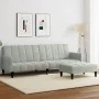 Sofá cama de 2 plazas con taburete terciopelo gris claro de , Sofás - Ref: Foro24-3258098, Precio: 330,49 €, Descuento: %