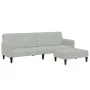 Sofá cama de 2 plazas con taburete terciopelo gris claro de , Sofás - Ref: Foro24-3258098, Precio: 330,49 €, Descuento: %