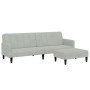 Sofá cama de 2 plazas con taburete terciopelo gris claro de , Sofás - Ref: Foro24-3258098, Precio: 336,03 €, Descuento: %