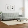 Sofá cama de 2 plazas con taburete terciopelo gris claro de , Sofás - Ref: Foro24-3258098, Precio: 330,49 €, Descuento: %