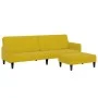 Sofá cama de 2 plazas con taburete terciopelo amarillo de , Sofás - Ref: Foro24-3258102, Precio: 325,18 €, Descuento: %