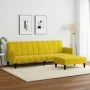 Sofá cama de 2 plazas con taburete terciopelo amarillo de , Sofás - Ref: Foro24-3258102, Precio: 325,18 €, Descuento: %
