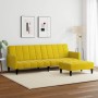 Sofá cama de 2 plazas con taburete terciopelo amarillo de , Sofás - Ref: Foro24-3258102, Precio: 330,61 €, Descuento: %