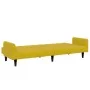 Sofá cama de 2 plazas con taburete terciopelo amarillo de , Sofás - Ref: Foro24-3258102, Precio: 325,18 €, Descuento: %