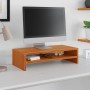 Soporte de monitor madera maciza pino marrón cera 50x24x13 cm de , Muebles TV - Ref: Foro24-847162, Precio: 22,37 €, Descuent...