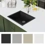Kitchen sink with black granite overflow by vidaXL, Sinks - Ref: Foro24-147069, Price: 158,82 €, Discount: %
