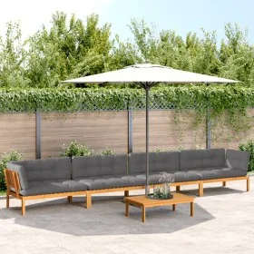 Set of garden pallet sofas and cushions 5 pieces acacia wood by , Outdoor sofas - Ref: Foro24-3209506, Price: 882,92 €, Disco...