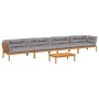 Set de sofás de palets de jardín y cojines 5 pzas madera acacia de , Sofás de exterior - Ref: Foro24-3209506, Precio: 913,48 ...