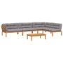 Set de sofás de palets de jardín y cojines 5 pzas madera acacia de , Sofás de exterior - Ref: Foro24-3209512, Precio: 913,48 ...