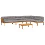 Set of garden pallet sofas and cushions 5 pieces acacia wood by , Outdoor sofas - Ref: Foro24-3209512, Price: 882,92 €, Disco...