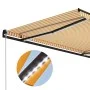 Toldo manual retráctil con LED amarillo y blanco 300x250 cm de vidaXL, Toldos - Ref: Foro24-3055222, Precio: 276,76 €, Descue...