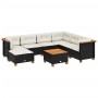 Set de sofás de jardín y cojines 8 piezas ratán sintético negro de , Conjuntos de jardín - Ref: Foro24-3261941, Precio: 518,9...