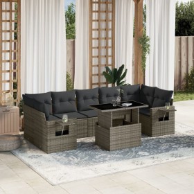 Set de sofás de jardín y cojines 8 piezas ratán sintético gris de , Conjuntos de jardín - Ref: Foro24-3267780, Precio: 551,59...