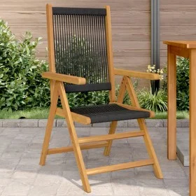 Sillas de jardín 2 uds madera maciza acacia polipropileno negro de , Sillas de jardín - Ref: Foro24-367654, Precio: 169,74 €,...