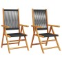 Sillas de jardín 2 uds madera maciza acacia polipropileno negro de , Sillas de jardín - Ref: Foro24-367654, Precio: 159,72 €,...