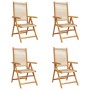 Sillas de jardín reclinables 4 uds madera maciza acacia beige de , Sillas de jardín - Ref: Foro24-3214535, Precio: 339,01 €, ...