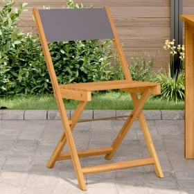 Sillas de bistró 2 uds madera maciza acacia y tela antracita de , Sillas de jardín - Ref: Foro24-367682, Precio: 89,37 €, Des...