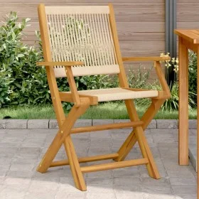 Sillas de jardín 2 uds madera maciza acacia polipropileno beige de , Sillas de jardín - Ref: Foro24-367668, Precio: 183,84 €,...
