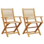 Sillas de jardín 2 uds madera maciza acacia polipropileno beige de , Sillas de jardín - Ref: Foro24-367668, Precio: 188,25 €,...