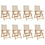 Sillas de jardín reclinables 8 uds ratán PE madera maciza beige de , Sillas de jardín - Ref: Foro24-3214528, Precio: 645,90 €...