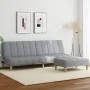 Sofá cama de 2 plazas con taburete tela gris claro de , Sofás - Ref: Foro24-3258085, Precio: 305,48 €, Descuento: %