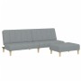 Sofá cama de 2 plazas con taburete tela gris claro de , Sofás - Ref: Foro24-3258085, Precio: 303,96 €, Descuento: %