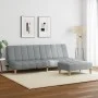Two-seater sofa bed with light gray fabric ottoman by , Sofas - Ref: Foro24-3258085, Price: 305,48 €, Discount: %