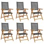 Sillas de jardín reclinables 6 uds ratán PE madera maciza negro de , Sillas de jardín - Ref: Foro24-3214521, Precio: 458,74 €...