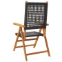 Sillas de jardín reclinables 6 uds ratán PE madera maciza negro de , Sillas de jardín - Ref: Foro24-3214521, Precio: 458,74 €...