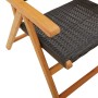 Sillas de jardín reclinables 6 uds ratán PE madera maciza negro de , Sillas de jardín - Ref: Foro24-3214521, Precio: 458,74 €...