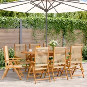 Sillas de jardín reclinables 8 uds madera maciza acacia beige de , Sillas de jardín - Ref: Foro24-3214537, Precio: 660,90 €, ...