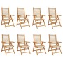 Sillas de jardín reclinables 8 uds madera maciza acacia beige de , Sillas de jardín - Ref: Foro24-3214537, Precio: 673,73 €, ...