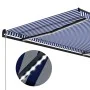 Toldo retráctil manual con LED azul y blanco 300x250 cm de vidaXL, Toldos - Ref: Foro24-3055220, Precio: 271,57 €, Descuento: %