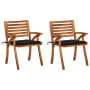 Sillas de comedor jardín con cojines 2 uds madera maciza acacia de , Sillas de jardín - Ref: Foro24-3060801, Precio: 268,16 €...