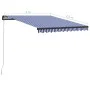 Toldo retráctil manual con LED azul y blanco 300x250 cm de vidaXL, Toldos - Ref: Foro24-3055220, Precio: 271,57 €, Descuento: %