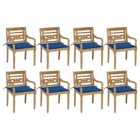 Sillas Batavia 8 unidades madera maciza de teca con cojines de , Sillas de jardín - Ref: Foro24-3073359, Precio: 1,00 €, Desc...