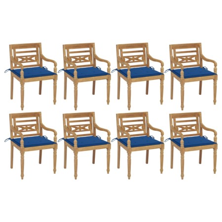 Sillas Batavia 8 unidades madera maciza de teca con cojines de , Sillas de jardín - Ref: Foro24-3073359, Precio: 1,00 €, Desc...